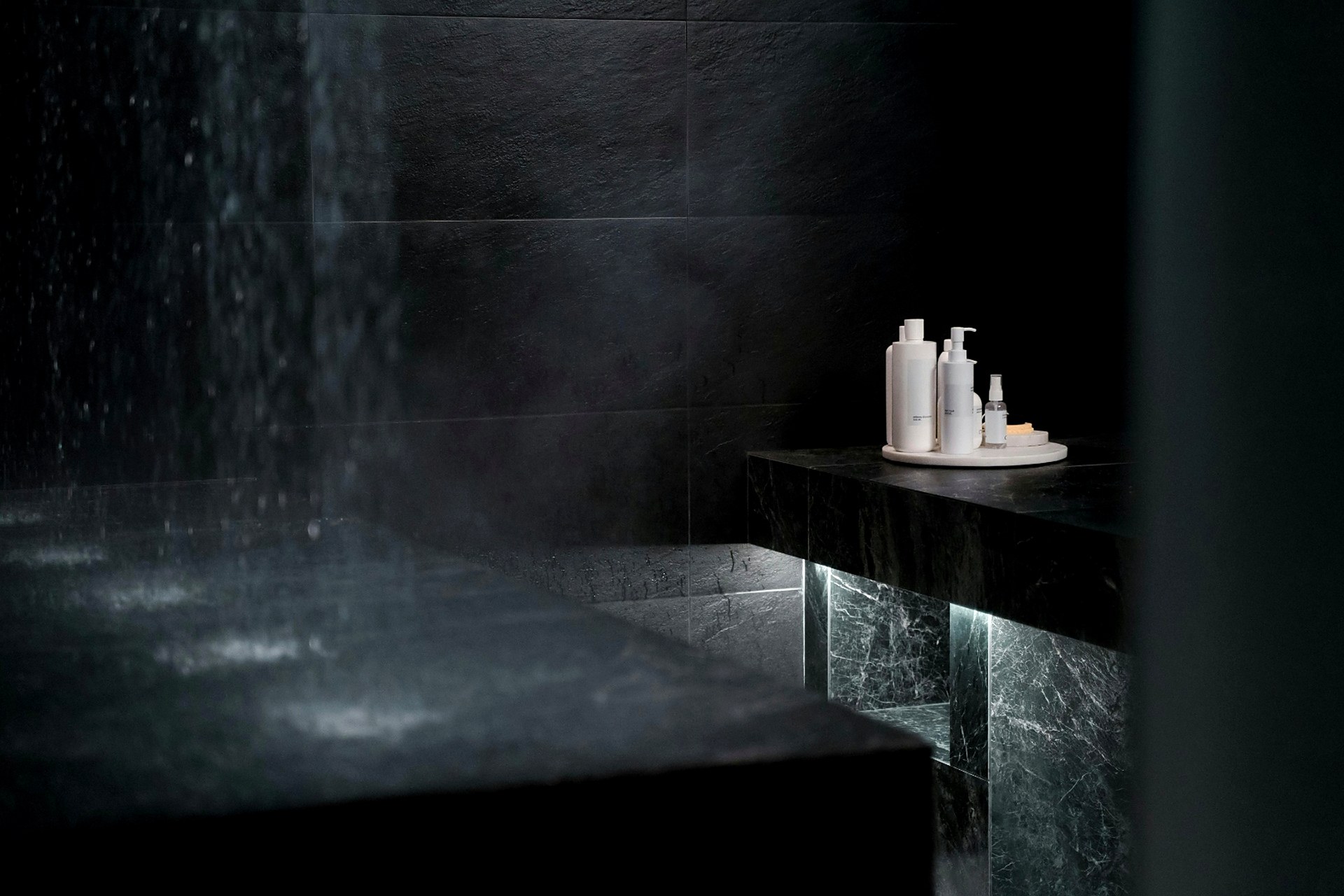 Luxury dark stone bathroom